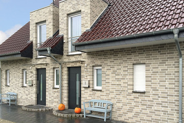 Single-family house made of Yukon gray brick
