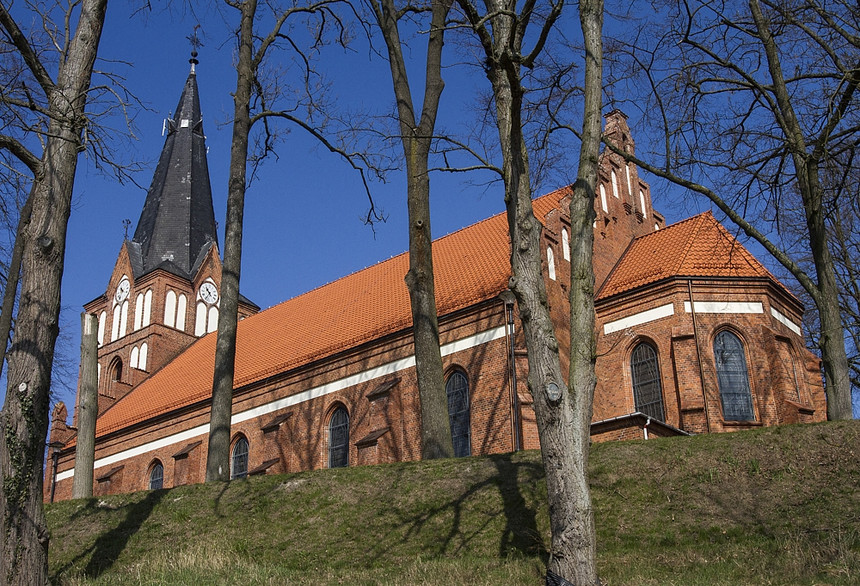 The church in Klebark Wielki made of natural Bornholm tiles