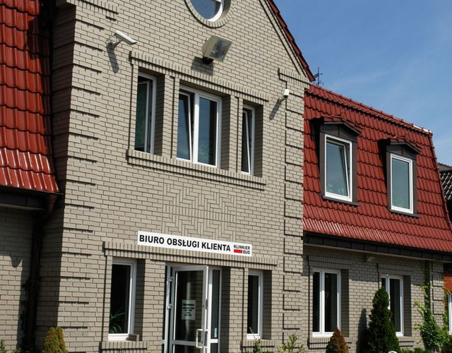 An office building made of gray Yukon brick