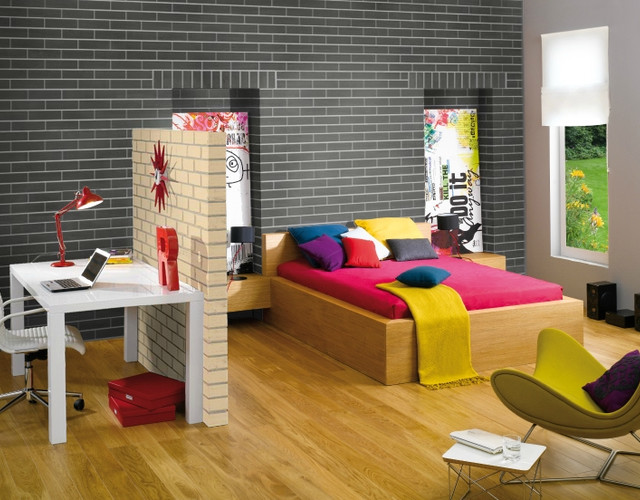  Living room made of Portland brick