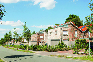 Housing estate made of silver and white Dykbrand and Geestbrand bricks